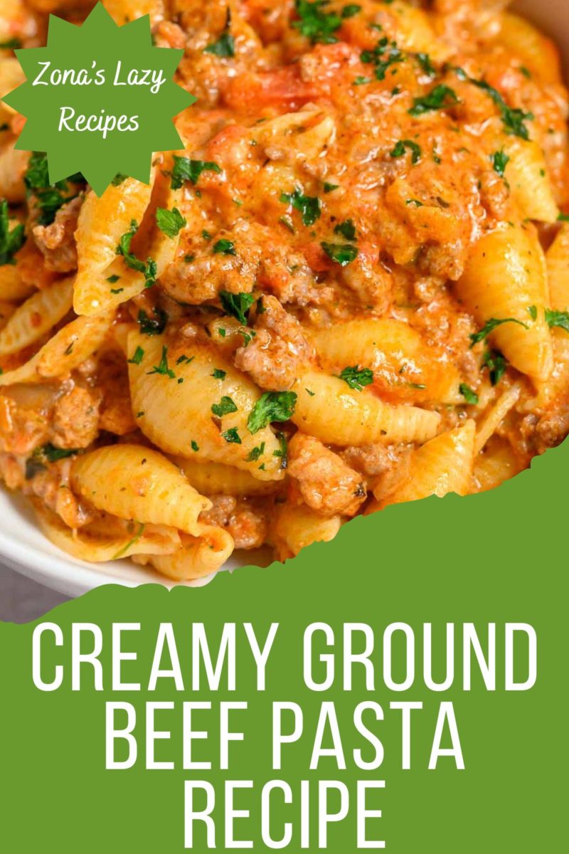 Creamy Ground Beef Pasta in a bowl.