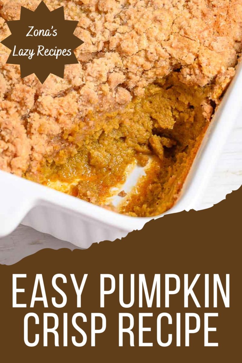 Easy Pumpkin Crisp in a baking dish.