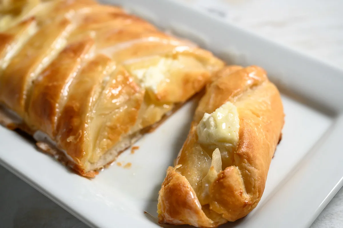 Cheese Danish Braid on a platter.