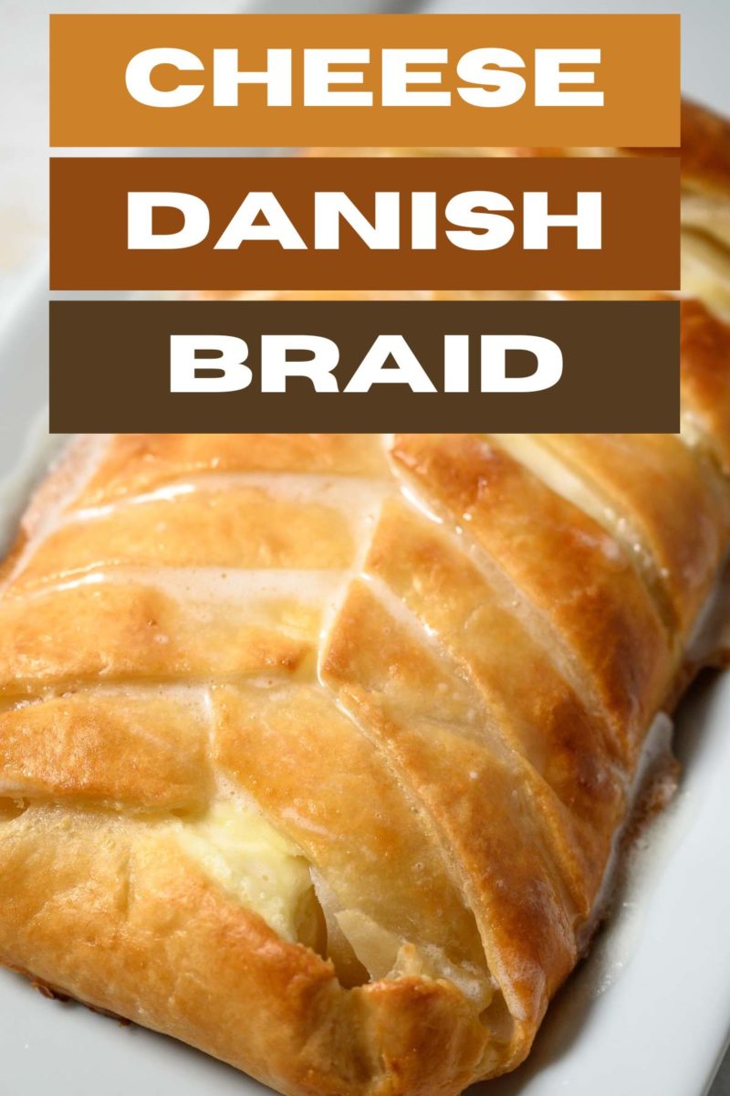 Cheese Danish Braid on a plate.