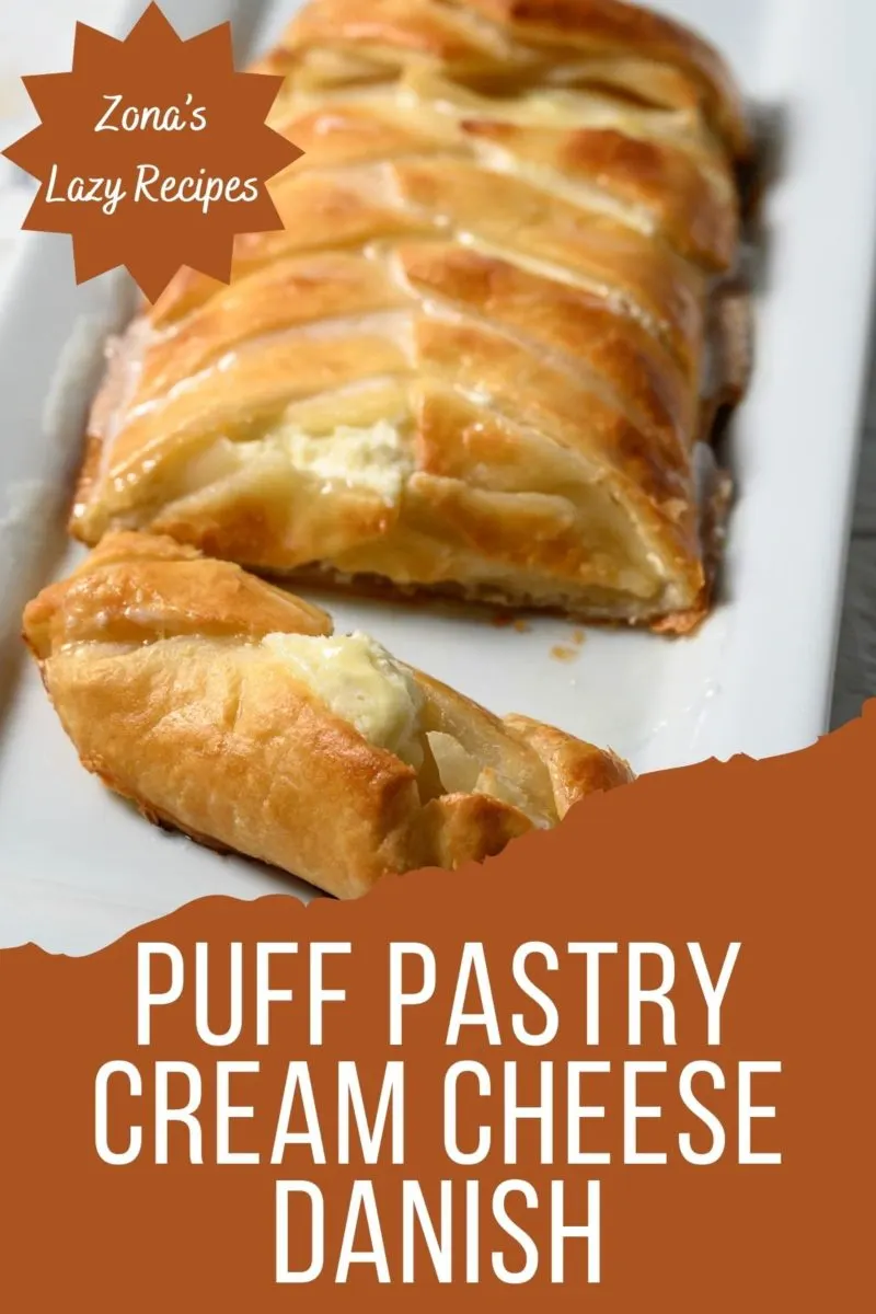 Puff Pastry Cream Cheese Danish on a plate.