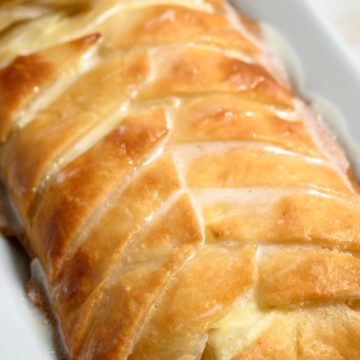 Cheese Danish Braid on a serving tray.