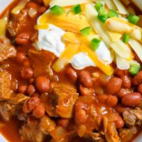 Beef Steak Chili in a dish.