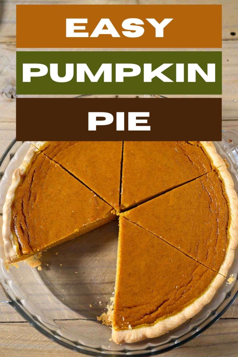 Pumpkin Pie without Evaporated Milk in a glass pie dish.